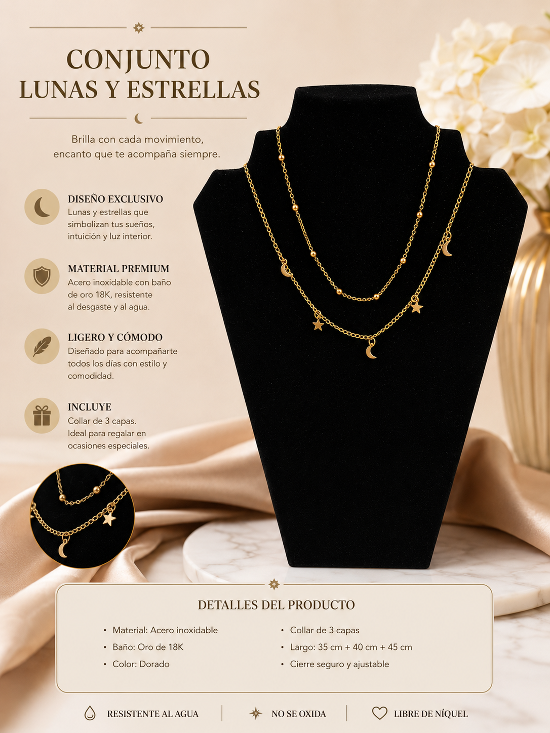 Conjunto lunas y estrellas