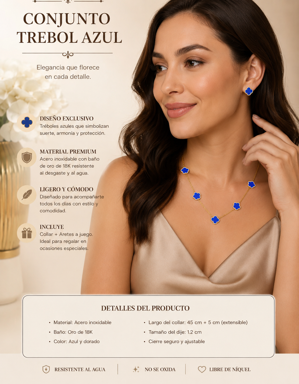 Conjunto trébol azul