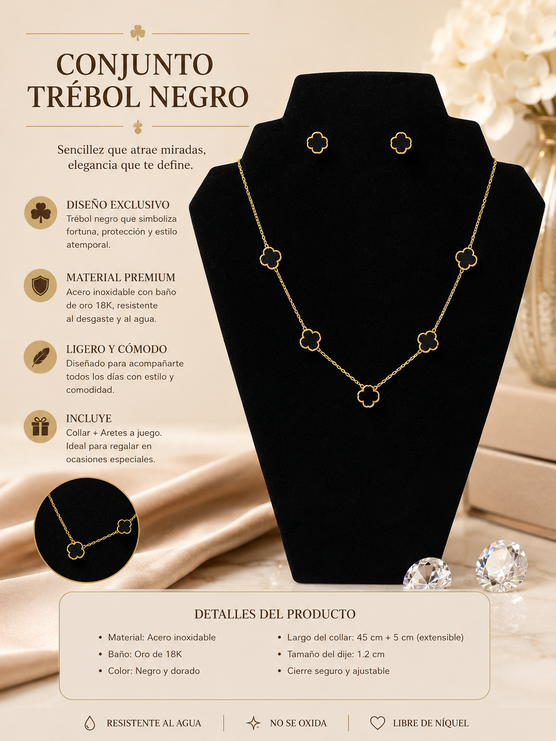 Conjunto trébol negro