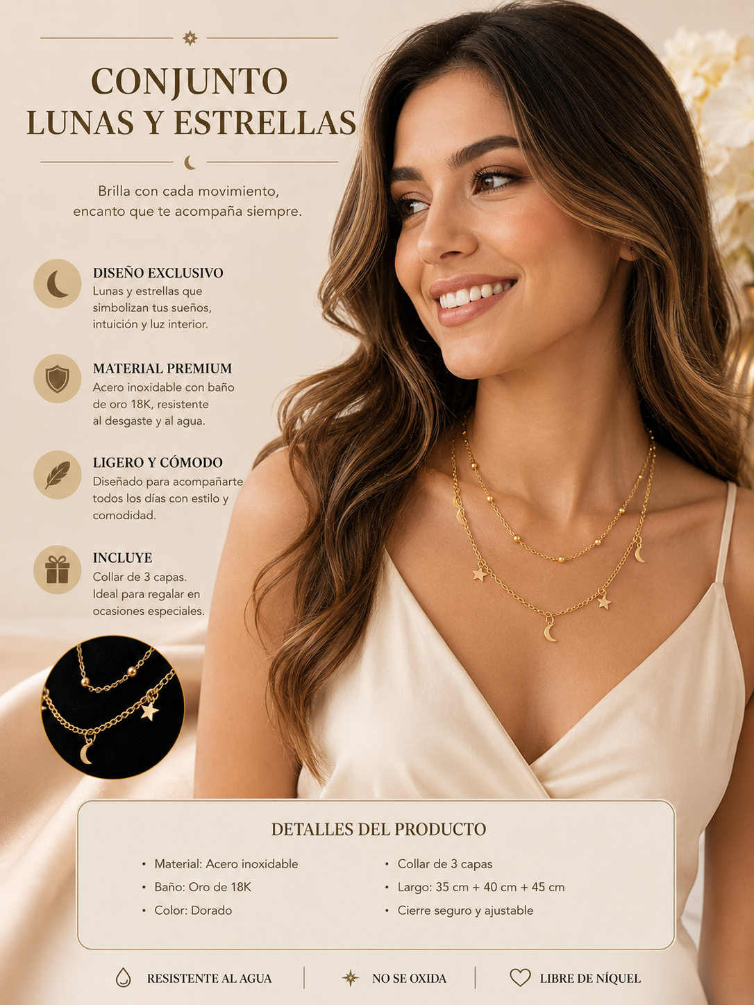 Conjunto lunas y estrellas
