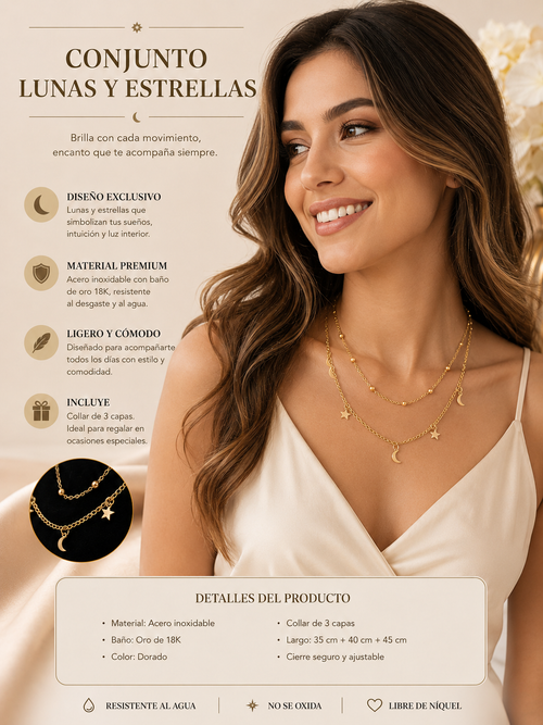 Conjunto lunas y estrellas