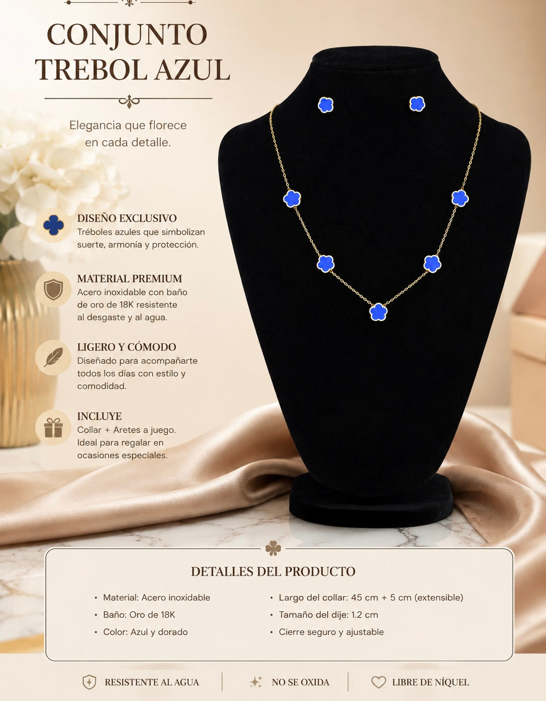 Conjunto trébol azul