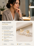 Aretes Corazón con Perlas