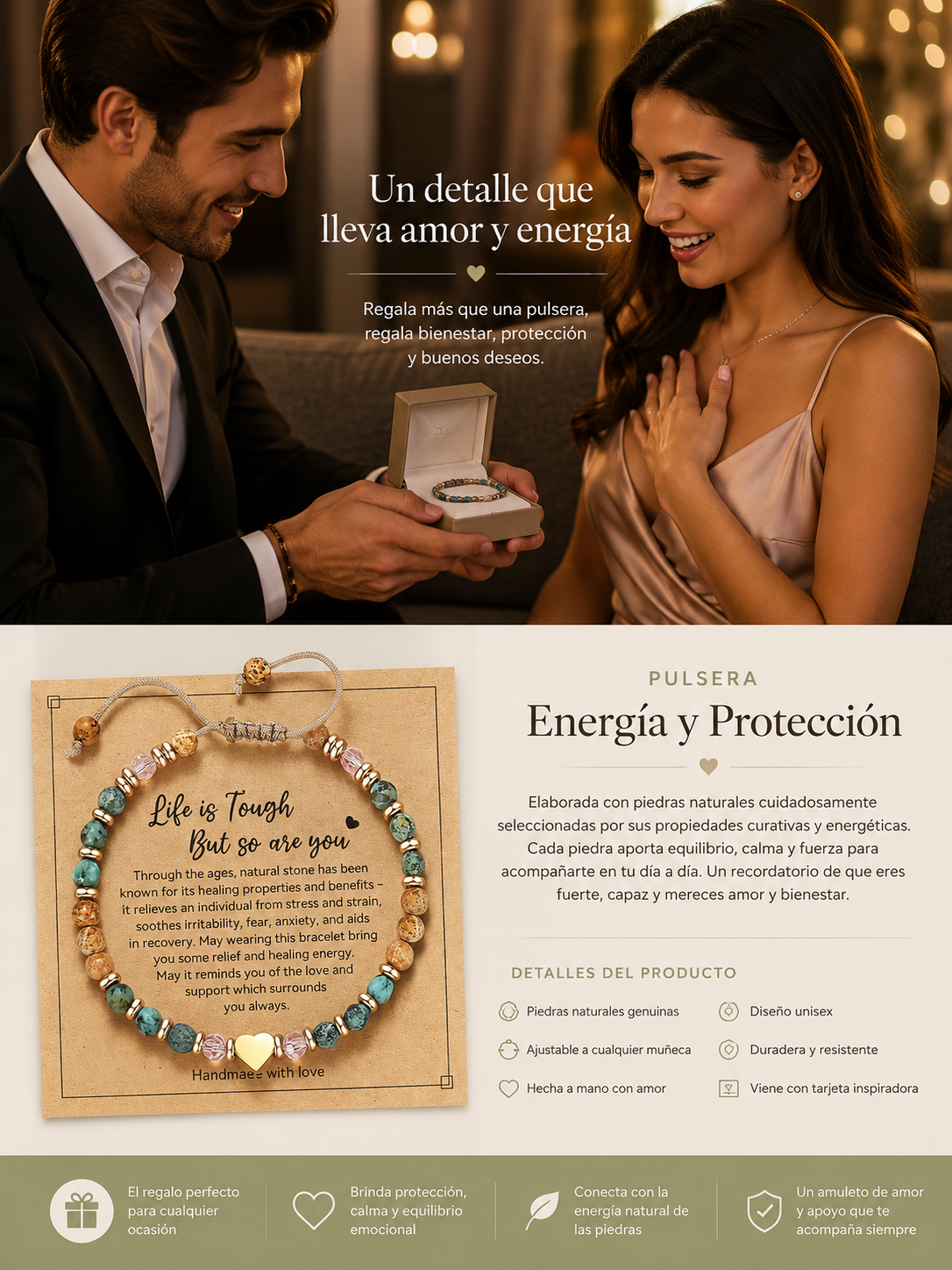 Pulsera de piedras naturales